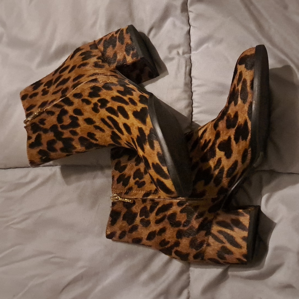 J. McLaughlin brown and black leopard boots